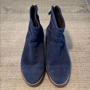 COLE HAAN Riona Grand Back Zip Booties Navy Size 7